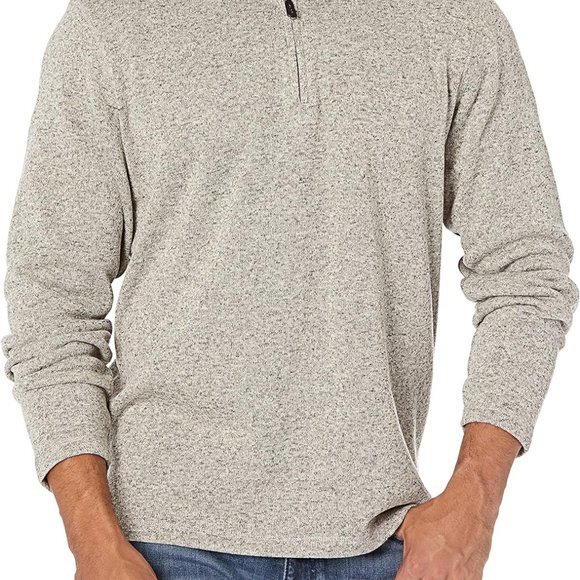 Mens Wrangler Authentics Long Sleeve Fleece‎ Quarter-Zip Long Sleeve - Picture 3 of 7